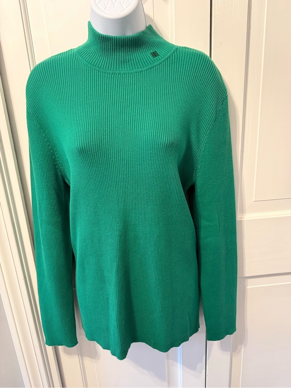 NWOT Ralph Lauren Green Ribbed Mock Neck Turtleneck Sweater - Picture 6 of 6
